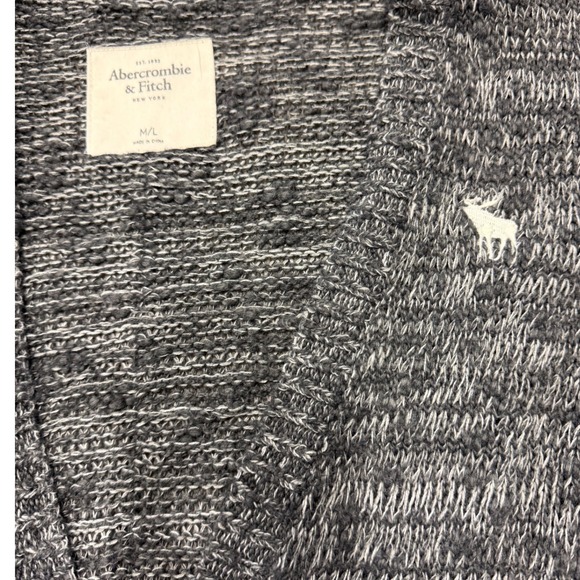 Abercrombie Fitch Marled Grey Knit Button Front‎ Cardigan Sweater Womens M L - Picture 4 of 7